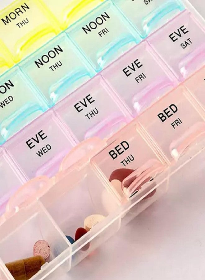 Mopslik 7 Days Pill Box Organizer 4 Times a Day with Moisture-Proof 28 Cell Medicine Planner Container for Vitamins Tablets BPA Free Reminder Storage (Pack Of 1) - Image 5